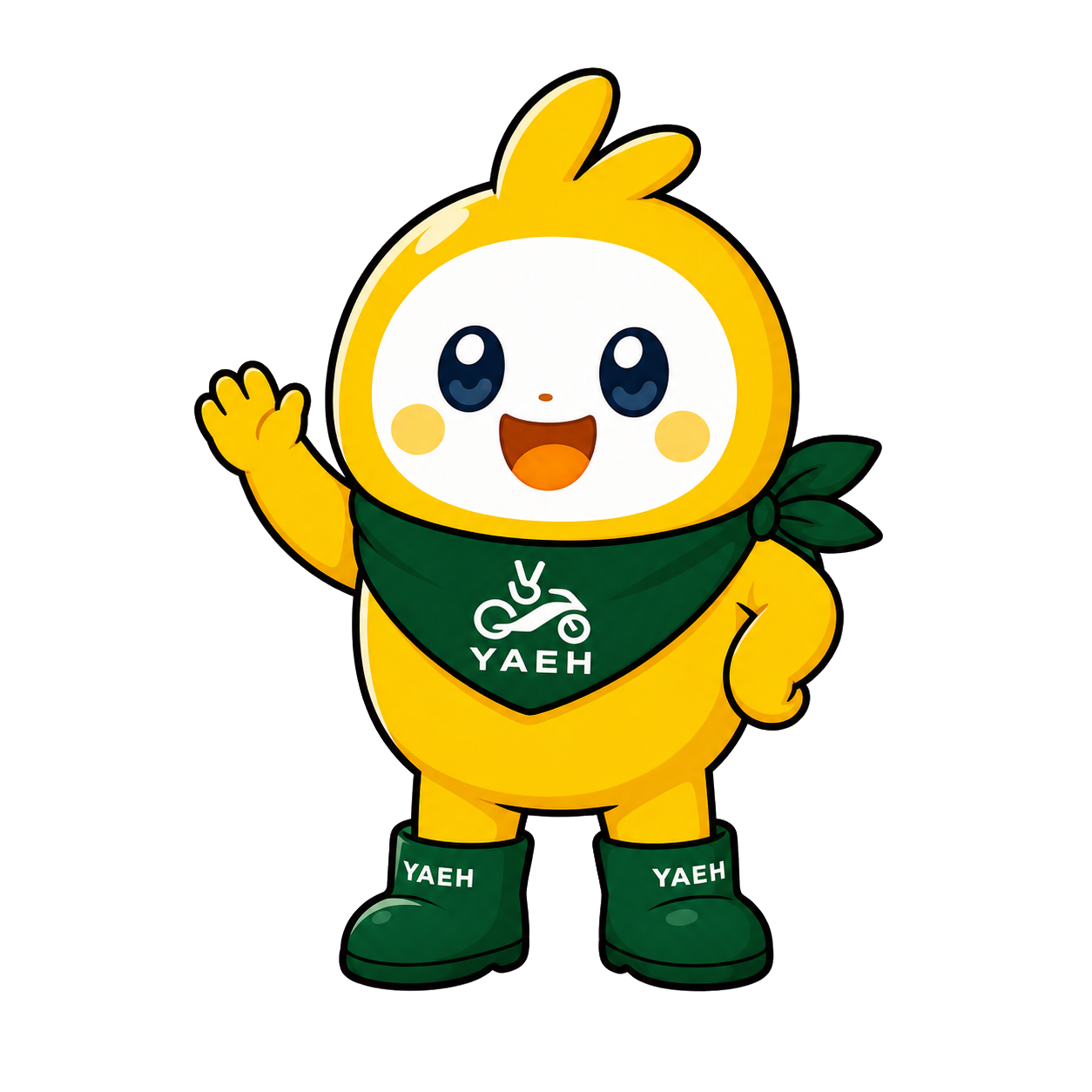 手を振るYAEHイメージキャラクター、ヤッピー